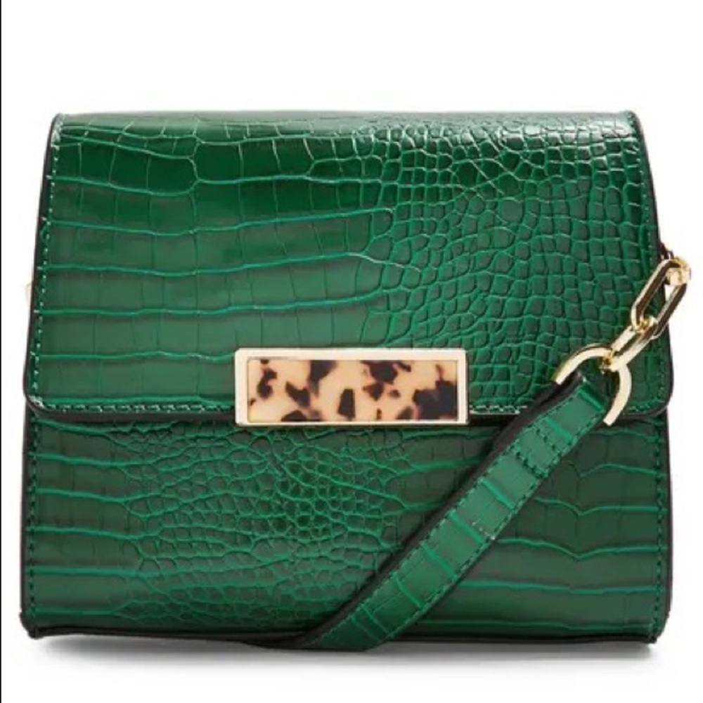 SKYE Green Crocodile Cross Body Bag